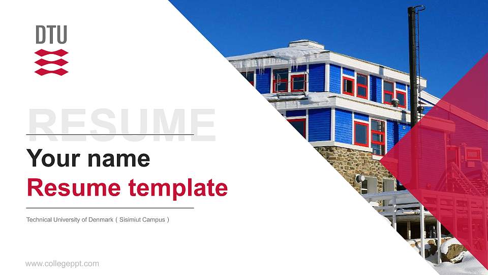 Technical University of Denmark（Sisimiut Campus） Resume PPT Template16:9 ratio PPT effect preview image1