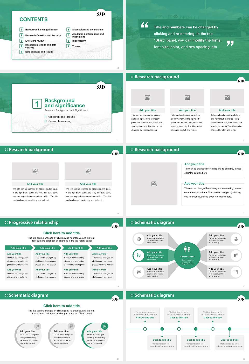 Roskilde University Graduation Thesis Defense PPT Template16:9 ratio PPT effect preview image2