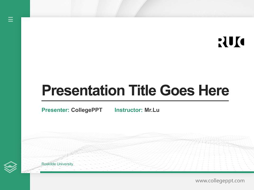 Roskilde University Thesis Proposal/Graduation Defense PPT Template4:3 ratio PPT effect preview image5