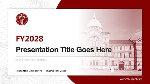 University of Copenhagen（City Campus） Academic Presentation/Research Findings Report PPT Template