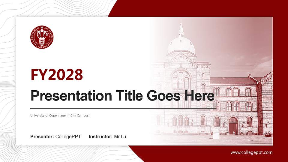 University of Copenhagen（City Campus） Academic Presentation/Research Findings Report PPT Template16:9 ratio PPT effect preview image