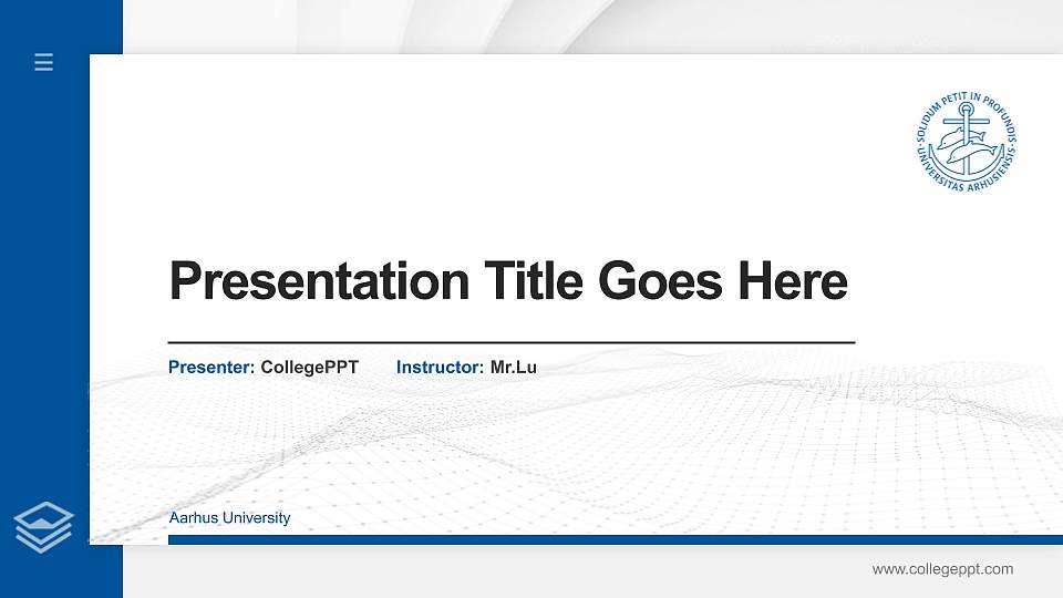 Aarhus University Thesis Proposal/Graduation Defense PPT Template16:9 ratio PPT effect preview image