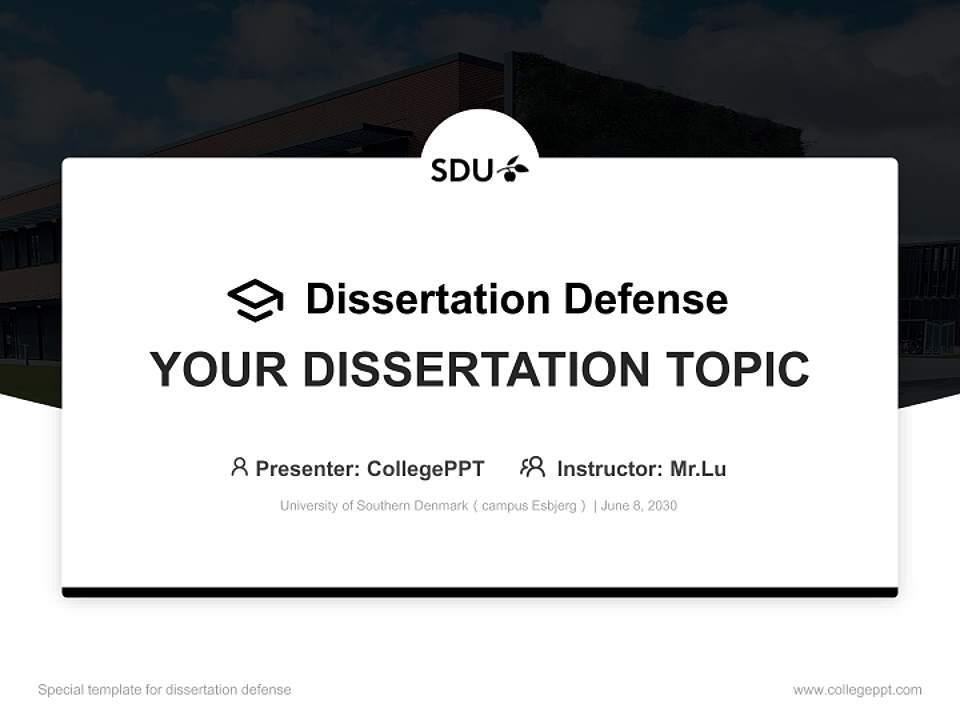 University of Southern Denmark（campus Esbjerg） Graduation Thesis Defense PPT Template4:3 ratio PPT effect preview image7