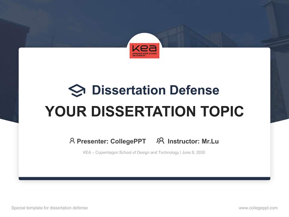 KEA – Copenhagen School of Design and Technology Graduation Thesis Defense PPT Template4:3 ratio PPT effect preview image7