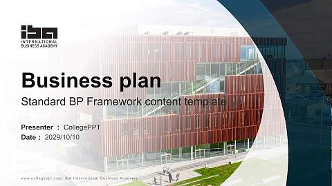 IBA International Business Academy Competition/Entrepreneurship Contest PPT Template