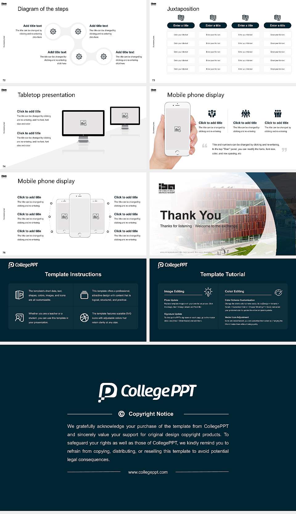 IBA International Business Academy Competition/Entrepreneurship Contest PPT Template16:9 ratio PPT effect preview image9