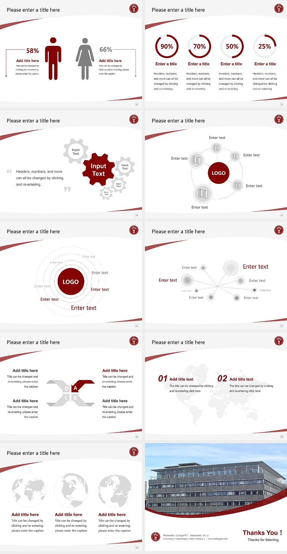 University of Copenhagen（North Campus） Course/Courseware Creation PPT Template4:3 ratio PPT effect preview image4