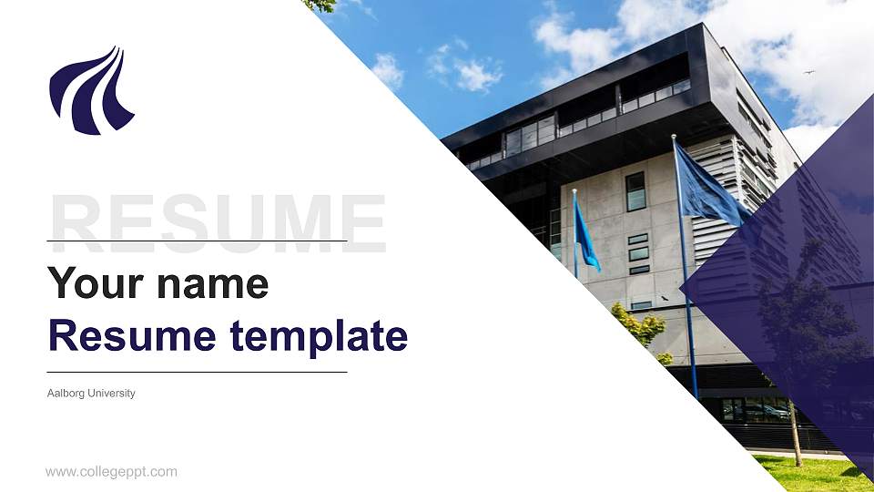 Aalborg University Resume PPT Template16:9 ratio PPT effect preview image1