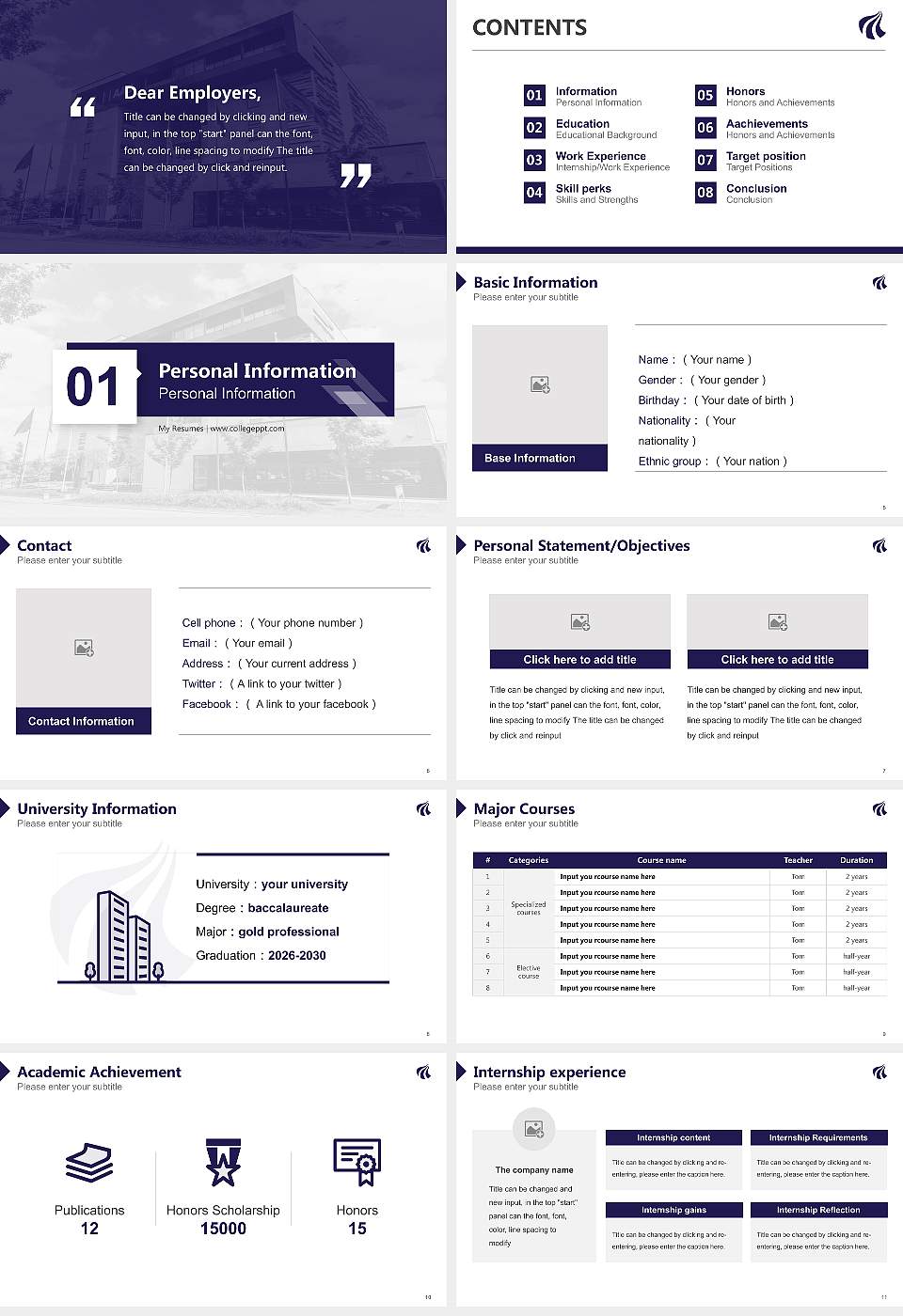 Aalborg University Resume PPT Template16:9 ratio PPT effect preview image2