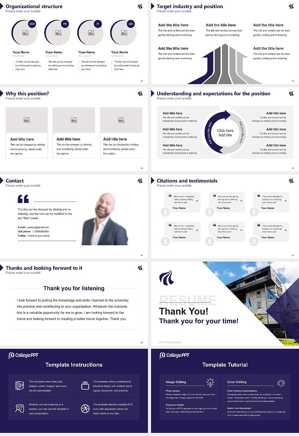 Aalborg University Resume PPT Template16:9 ratio PPT effect preview image4