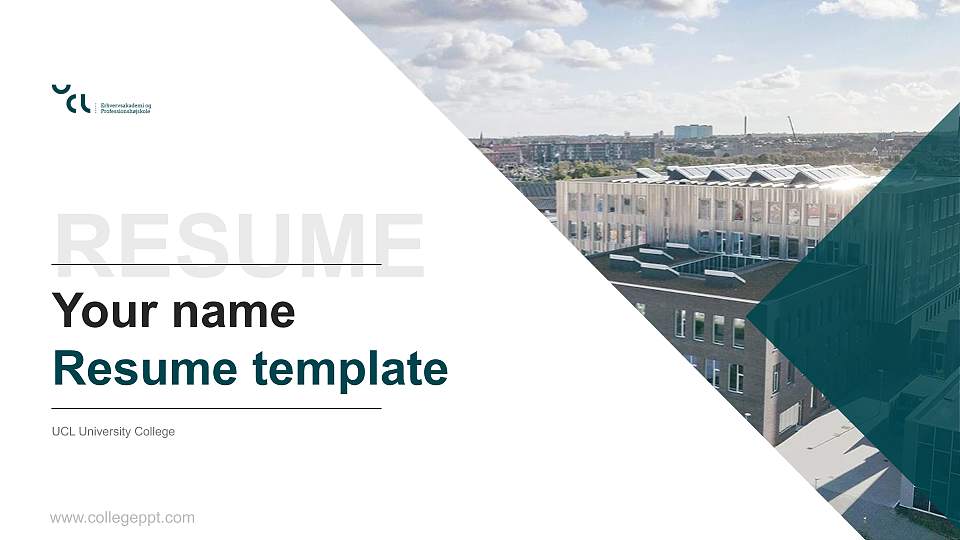 UCL University College Resume PPT Template16:9 ratio PPT effect preview image