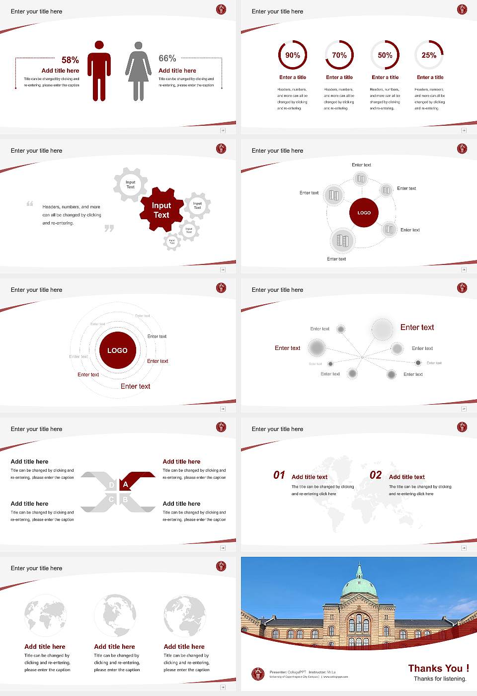 University of Copenhagen（City Campus） Course/Courseware Creation PPT Template16:9 ratio PPT effect preview image4