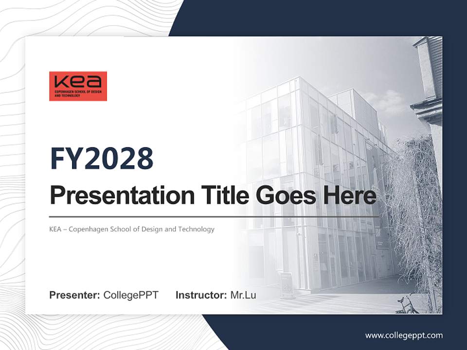 KEA – Copenhagen School of Design and Technology Academic Presentation/Research Findings Report PPT Template4:3 ratio PPT effect preview image5