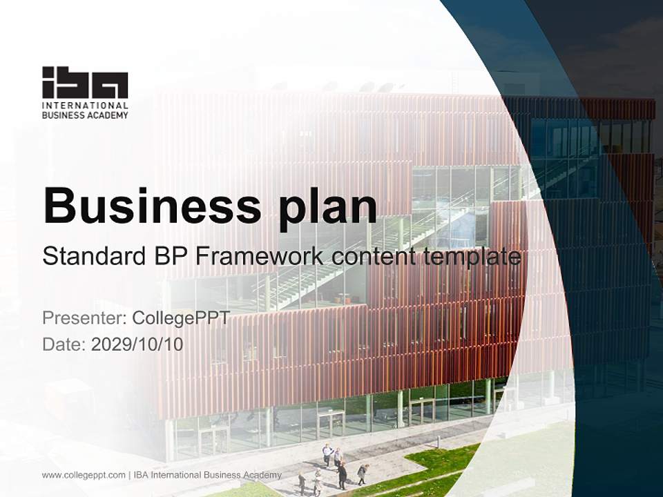 IBA International Business Academy Competition/Entrepreneurship Contest PPT Template4:3 ratio PPT effect preview image9
