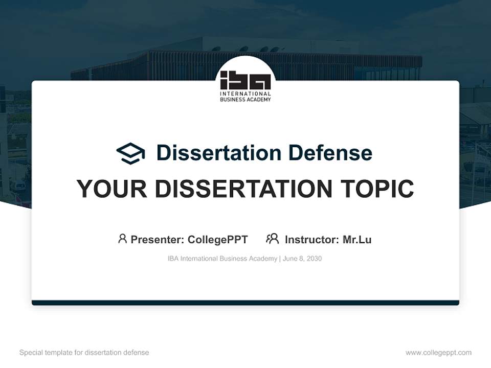 IBA International Business Academy Graduation Thesis Defense PPT Template4:3 ratio PPT effect preview image7