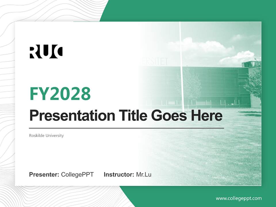 Roskilde University Academic Presentation/Research Findings Report PPT Template4:3 ratio PPT effect preview image5