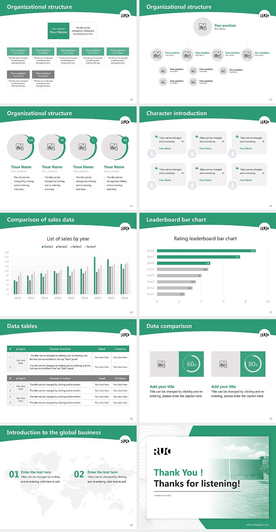 Roskilde University Academic Presentation/Research Findings Report PPT Template4:3 ratio PPT effect preview image4