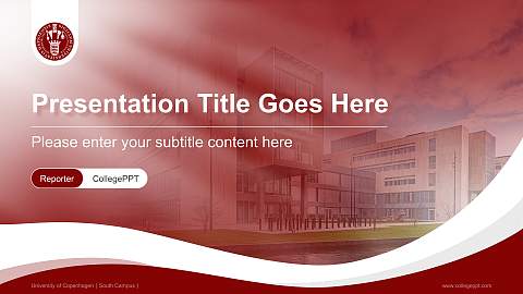 University of Copenhagen（South Campus） Lecture Sharing and Networking Event PPT Template