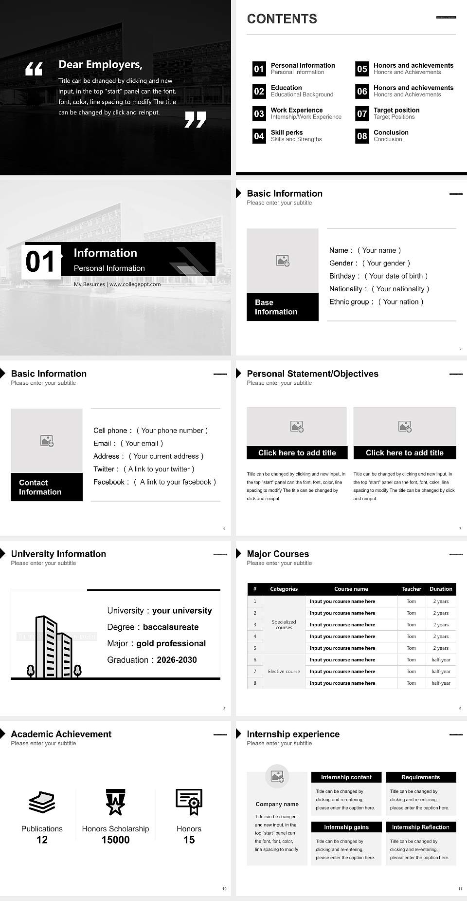 IT University of Copenhagen Resume PPT Template4:3 ratio PPT effect preview image2