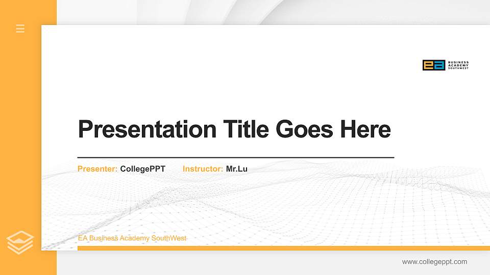 EA Business Academy SouthWest Thesis Proposal/Graduation Defense PPT Template16:9 ratio PPT effect preview image