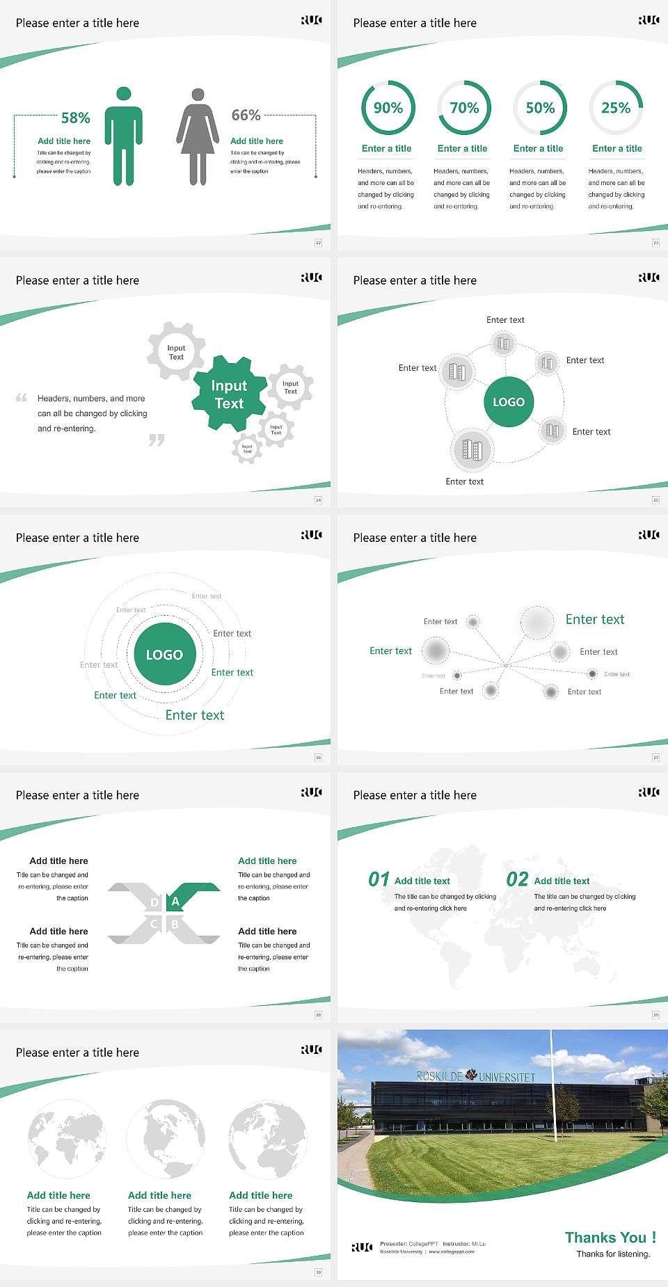Roskilde University Course/Courseware Creation PPT Template4:3 ratio PPT effect preview image4