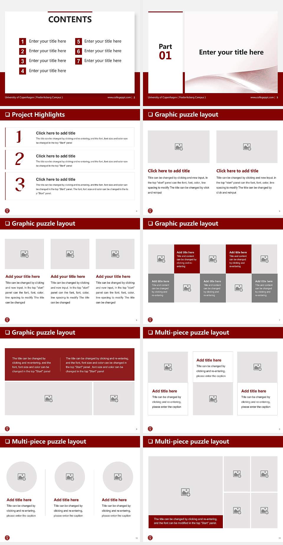 University of Copenhagen（Frederiksberg Campus） General PPT Template4:3 ratio PPT effect preview image2