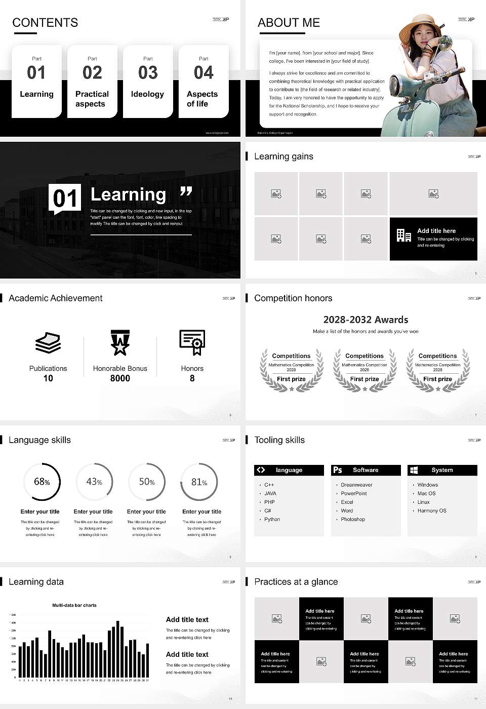 University College Copenhagen National Scholarship Defense PPT Template16:9 ratio PPT effect preview image2