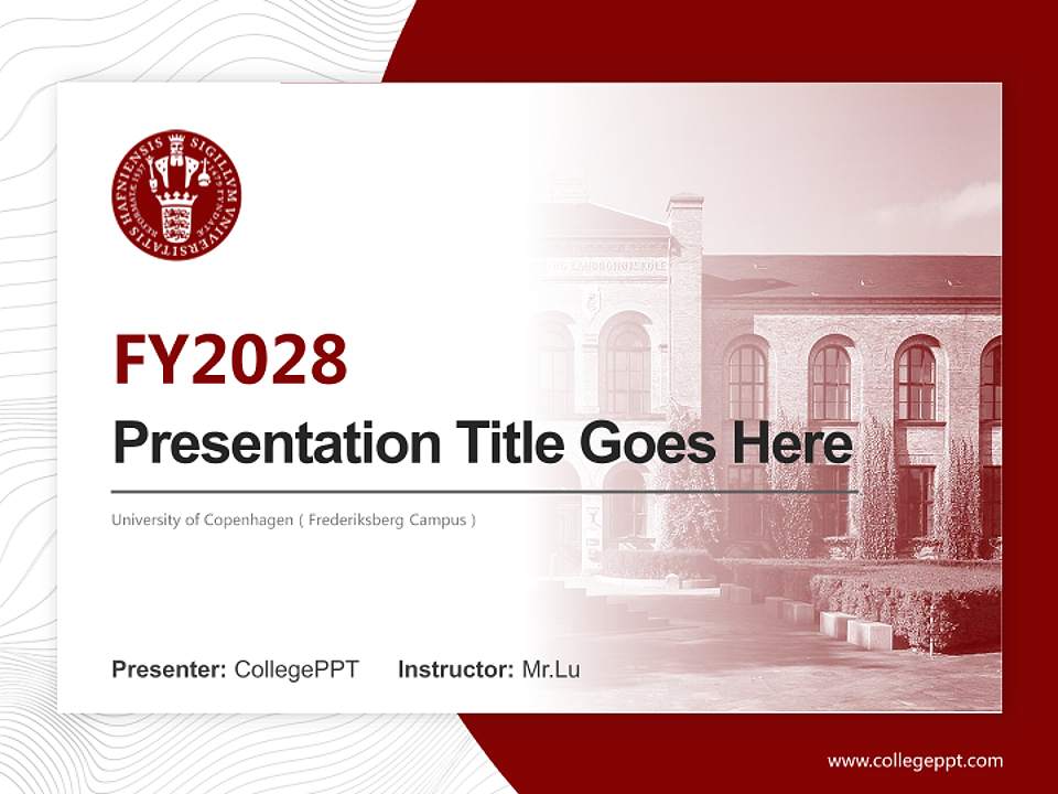 University of Copenhagen（Frederiksberg Campus） Academic Presentation/Research Findings Report PPT Template4:3 ratio PPT effect preview image5