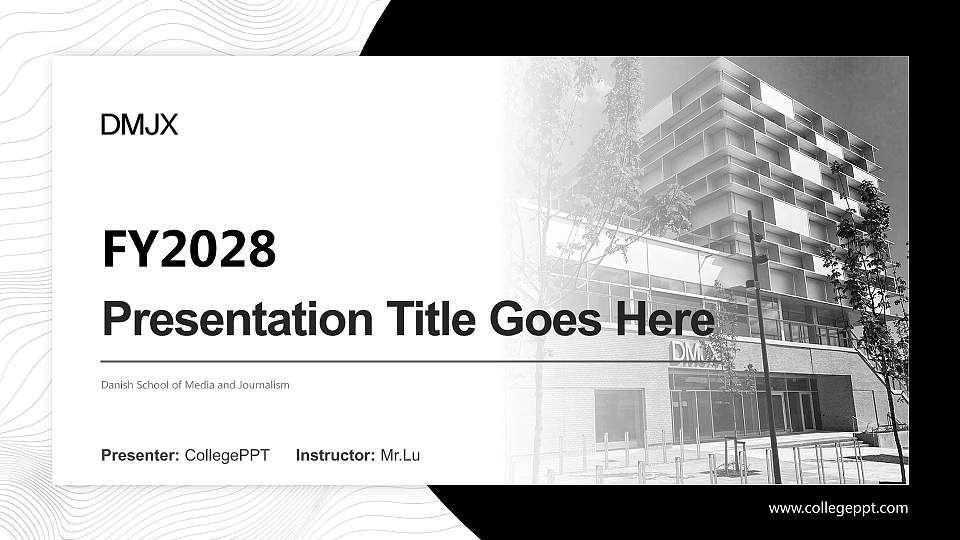 Danish School of Media and Journalism Academic Presentation/Research Findings Report PPT Template16:9 ratio PPT effect preview image