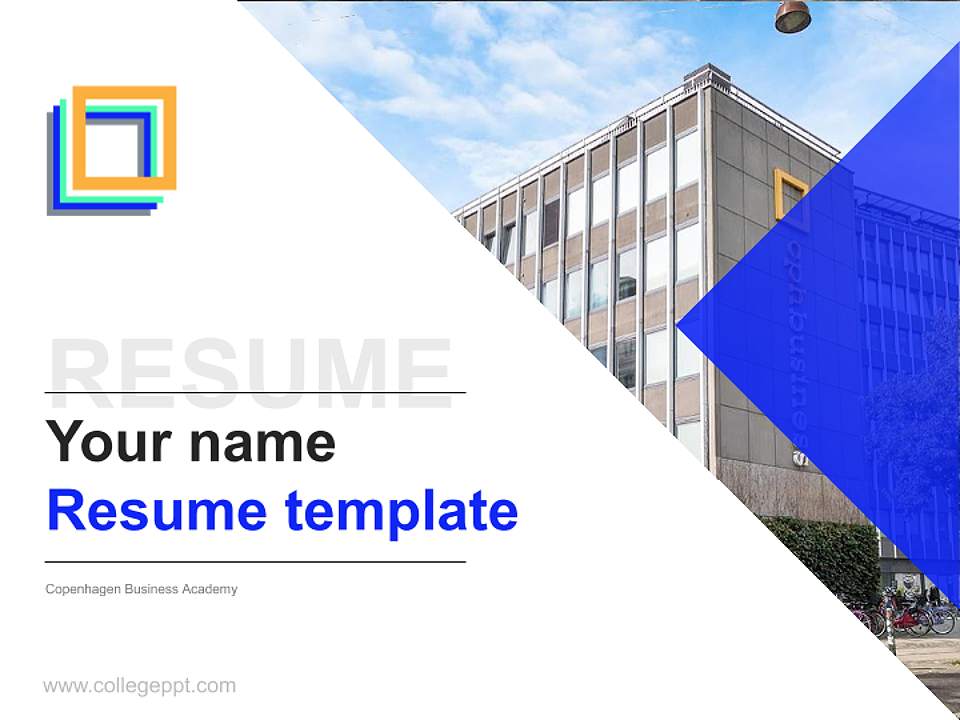 Copenhagen Business Academy Resume PPT Template4:3 ratio PPT effect preview image1