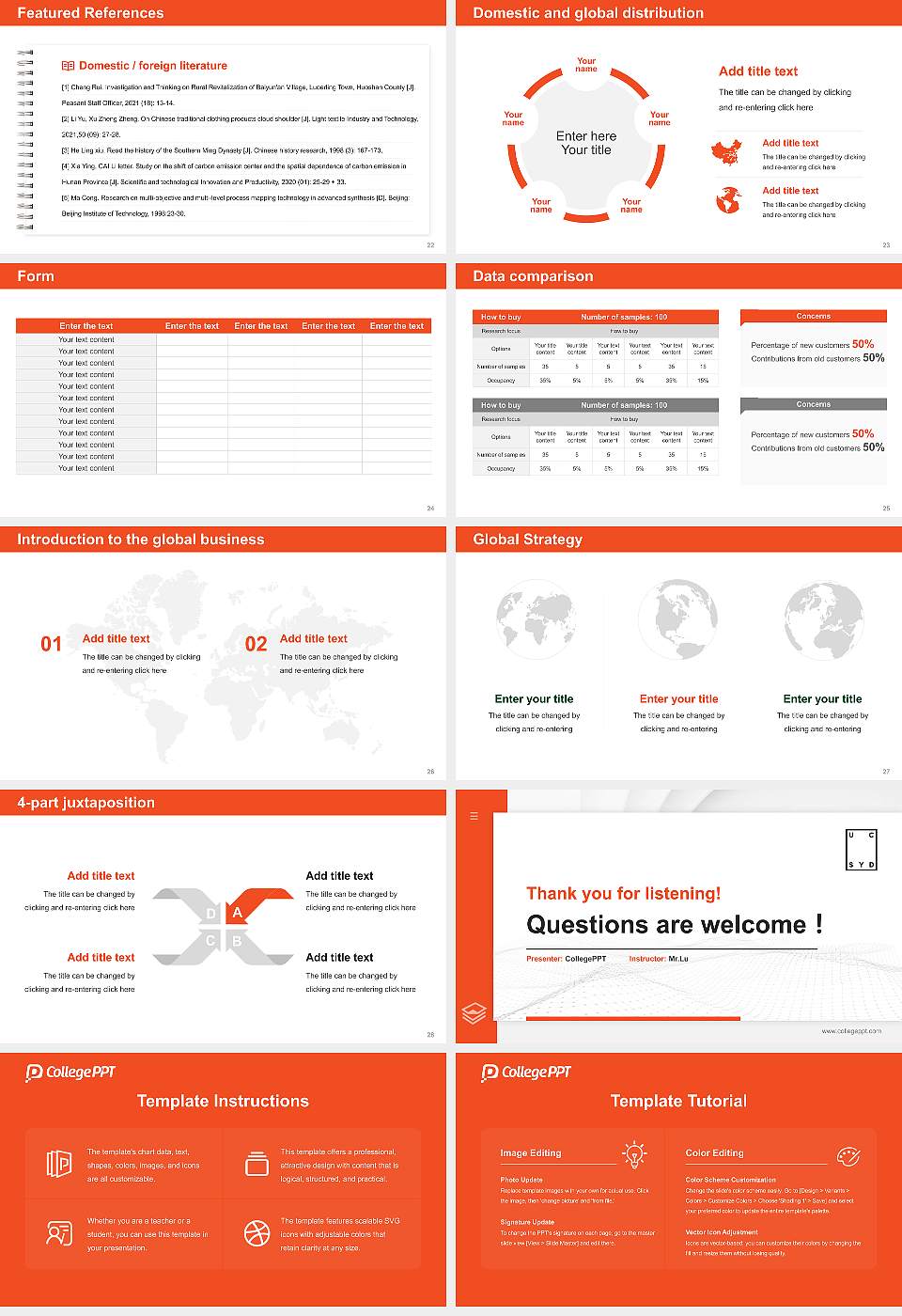 University College South Denmark Thesis Proposal/Graduation Defense PPT Template16:9 ratio PPT effect preview image4