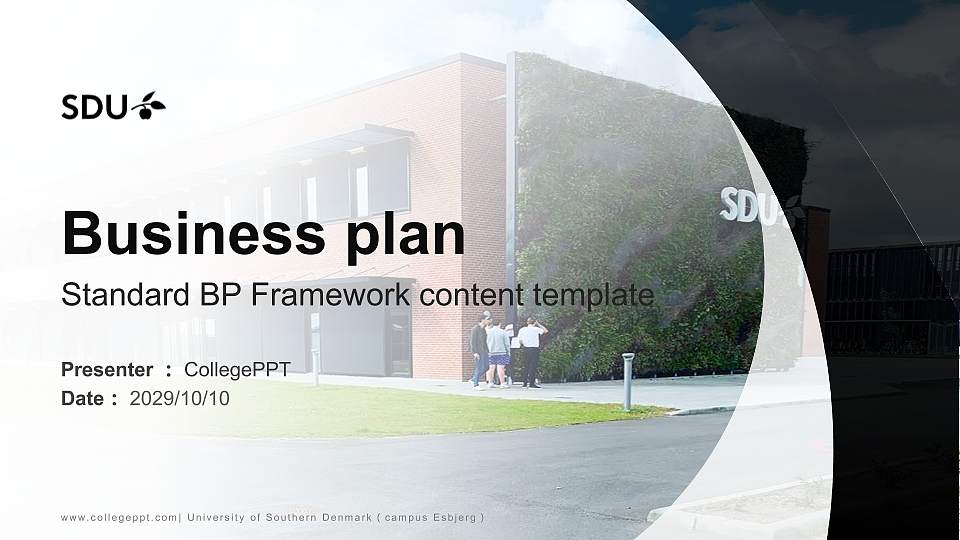 University of Southern Denmark(campus Esbjerg) Competition/Entrepreneurship Contest PPT Template16:9 ratio PPT effect preview image