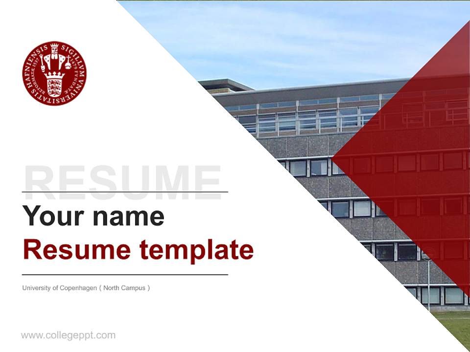 University of Copenhagen（North Campus） Resume PPT Template4:3 ratio PPT effect preview image5