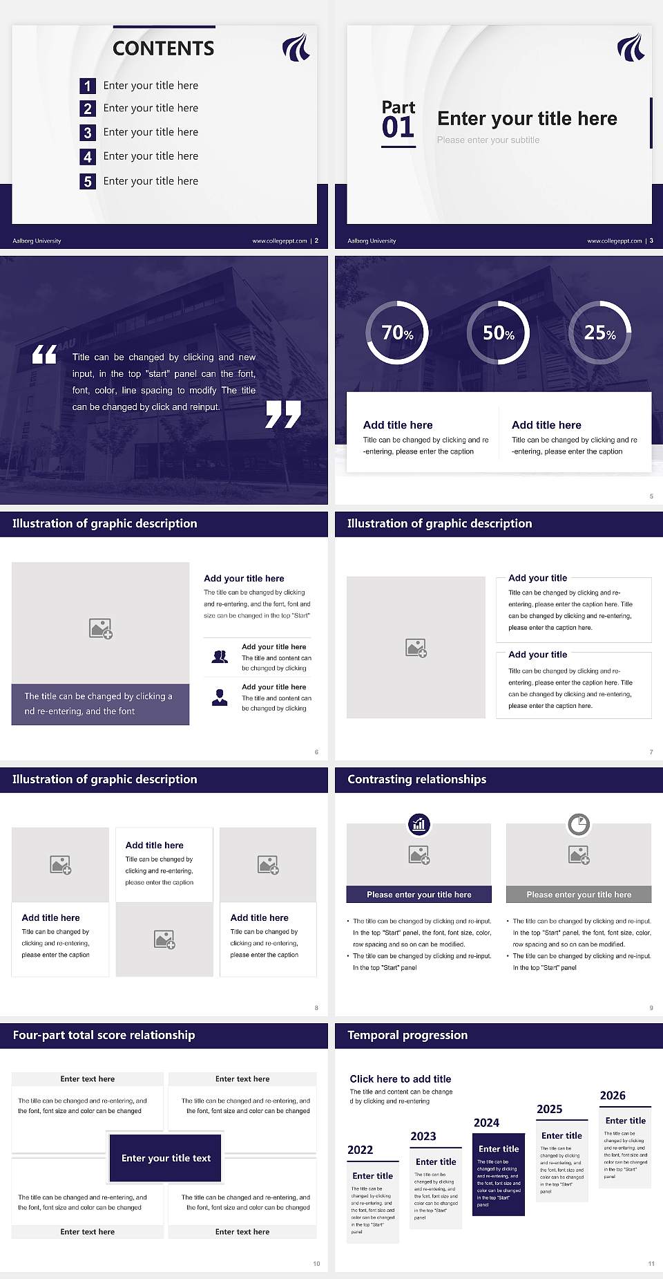 Aalborg University Thesis Proposal/Graduation Defense PPT Template4:3 ratio PPT effect preview image2