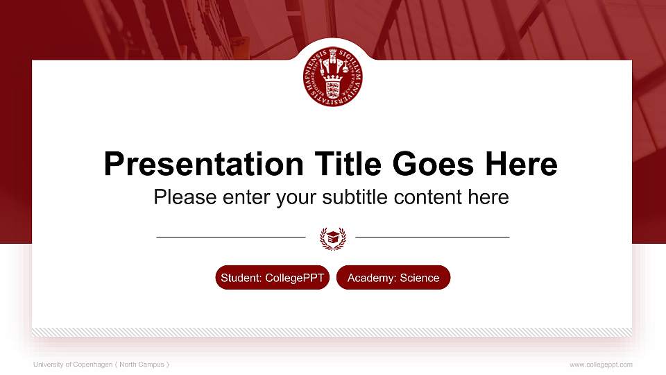 University of Copenhagen（North Campus） National Scholarship Defense PPT Template16:9 ratio PPT effect preview image
