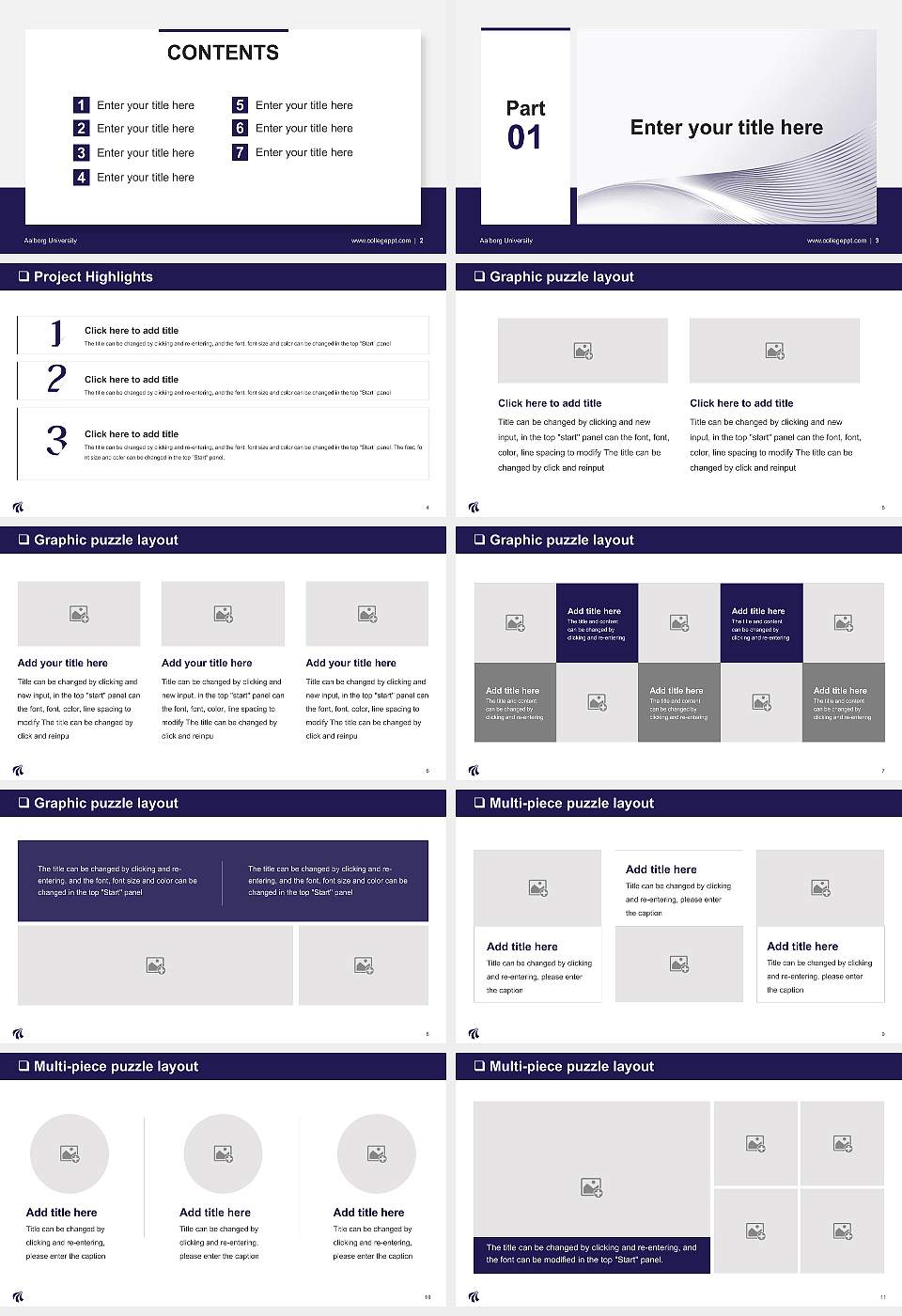 Aalborg University General PPT Template16:9 ratio PPT effect preview image2