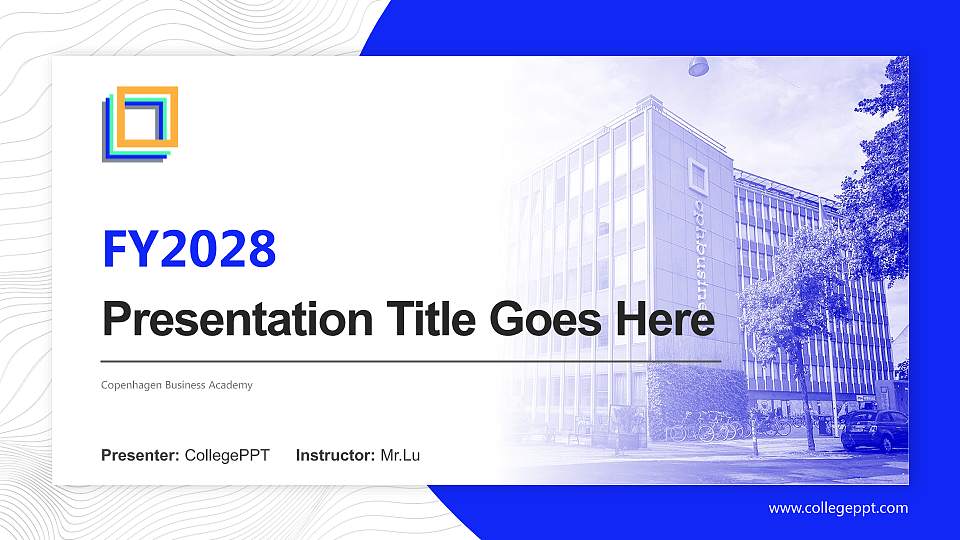 Copenhagen Business Academy Academic Presentation/Research Findings Report PPT Template16:9 ratio PPT effect preview image