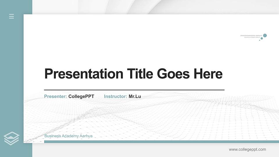 Business Academy Aarhus Thesis Proposal/Graduation Defense PPT Template16:9 ratio PPT effect preview image