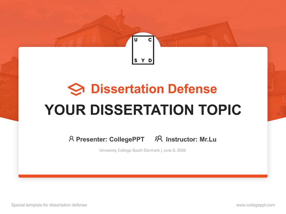 University College South Denmark Graduation Thesis Defense PPT Template4:3 ratio PPT effect preview image7