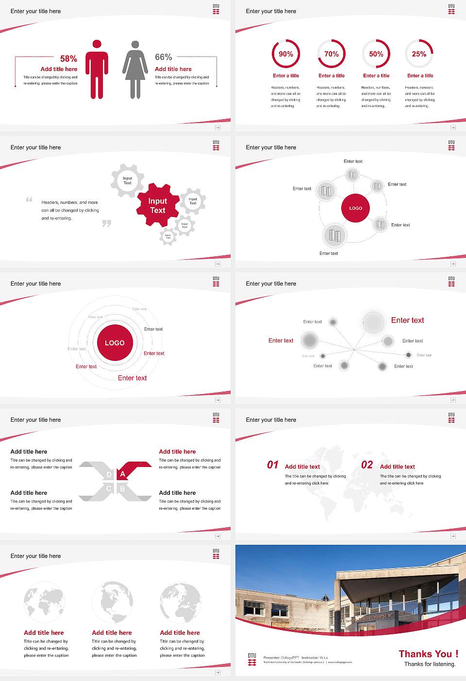 Technical University of Denmark（Ballerup campus） Course/Courseware Creation PPT Template16:9 ratio PPT effect preview image4
