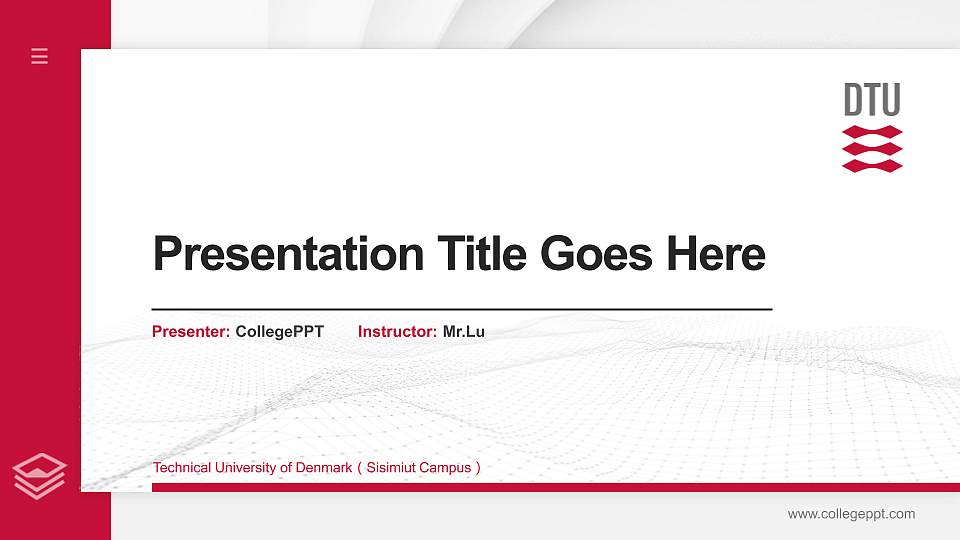 Technical University of Denmark（Sisimiut Campus） Thesis Proposal/Graduation Defense PPT Template16:9 ratio PPT effect preview image