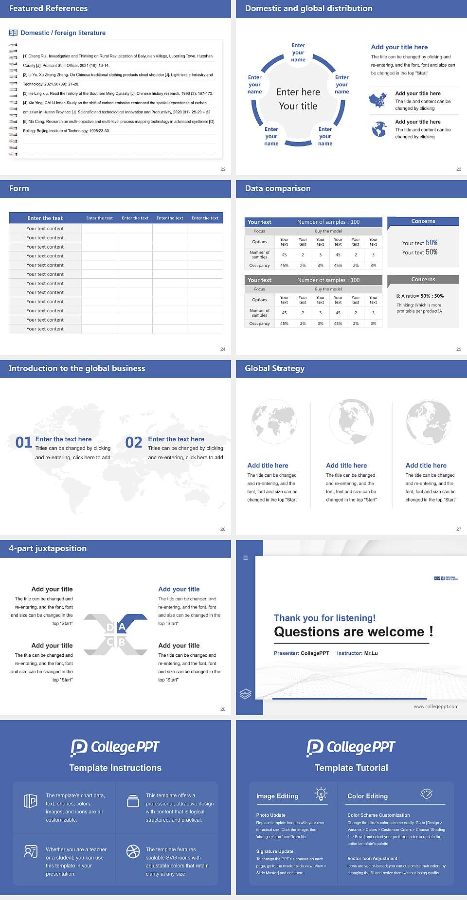 Copenhagen Business School Thesis Proposal/Graduation Defense PPT Template4:3 ratio PPT effect preview image4