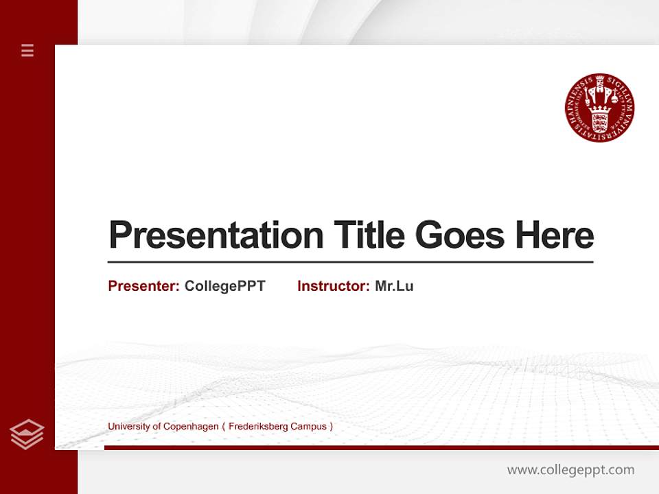 University of Copenhagen（Frederiksberg Campus） Thesis Proposal/Graduation Defense PPT Template4:3 ratio PPT effect preview image5
