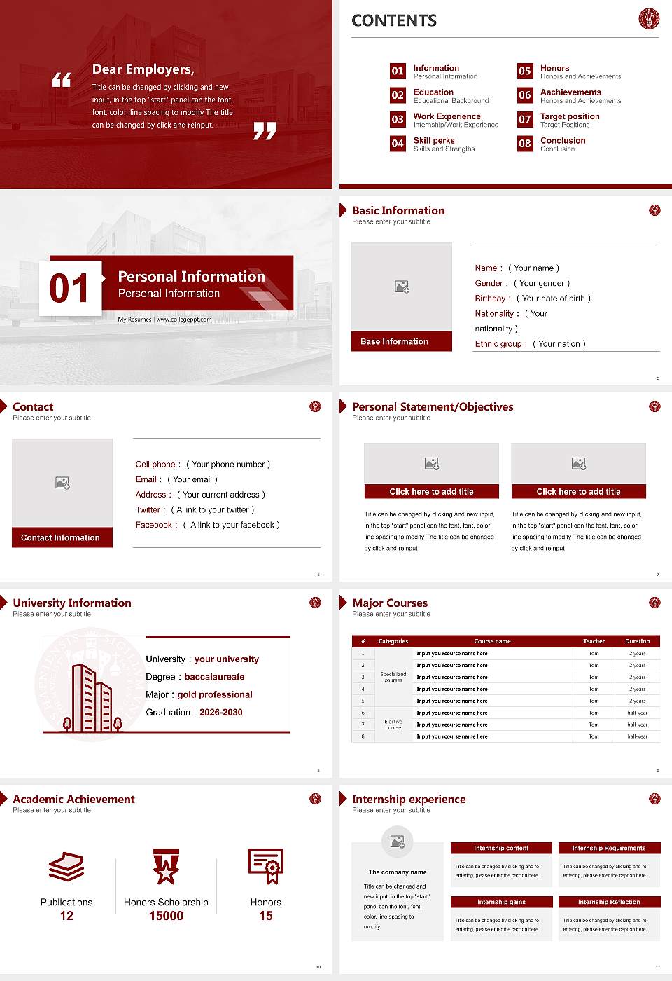University of Copenhagen（South Campus） Resume PPT Template16:9 ratio PPT effect preview image2