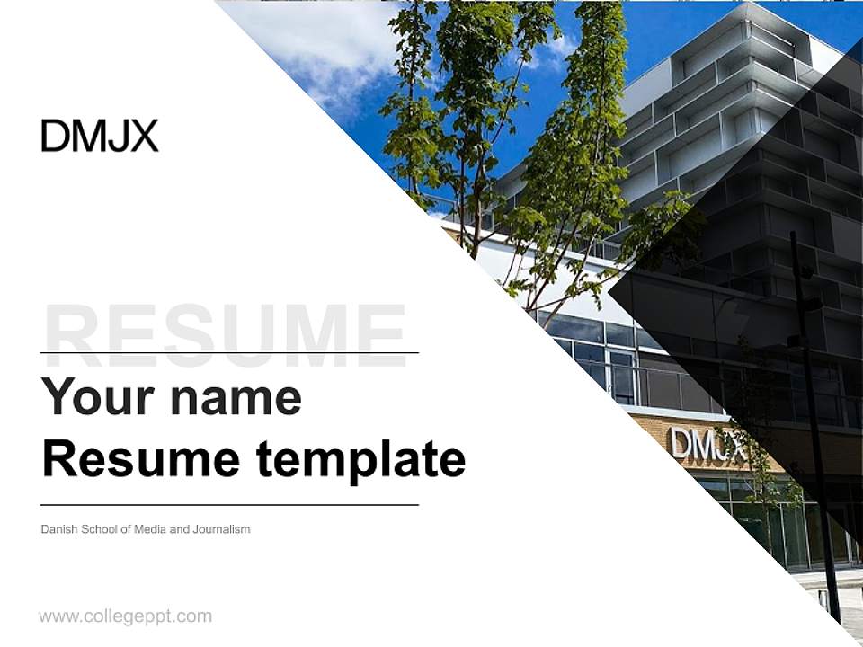 Danish School of Media and Journalism Resume PPT Template4:3 ratio PPT effect preview image5