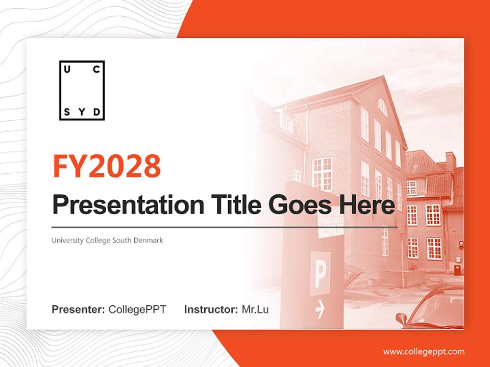 University College South Denmark Academic Presentation/Research Findings Report PPT Template4:3 ratio PPT effect preview image5