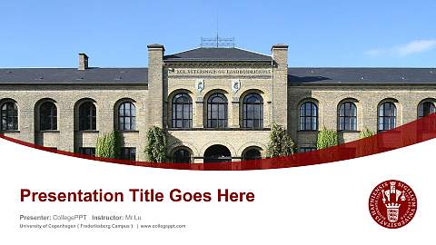 University of Copenhagen（Frederiksberg Campus） Course/Courseware Creation PPT Template