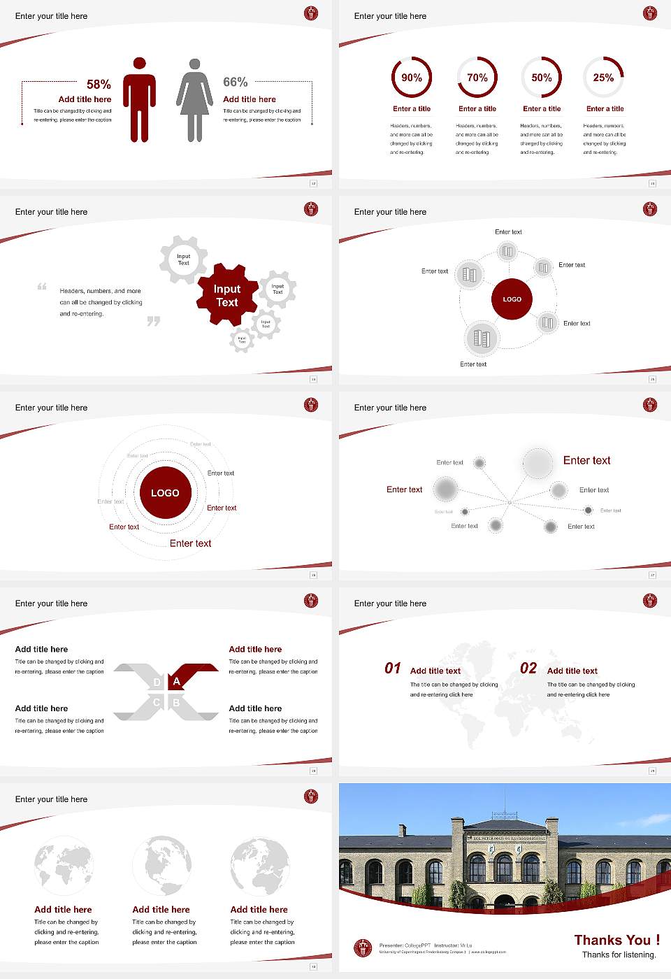University of Copenhagen（Frederiksberg Campus） Course/Courseware Creation PPT Template16:9 ratio PPT effect preview image4