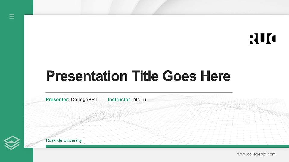 Roskilde University Thesis Proposal/Graduation Defense PPT Template16:9 ratio PPT effect preview image