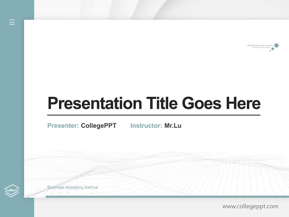 Business Academy Aarhus Thesis Proposal/Graduation Defense PPT Template4:3 ratio PPT effect preview image5